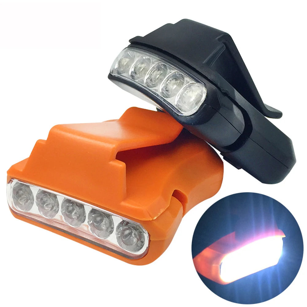 5 LED Headlamp Cap Light 90 Degree Rotatable Clip-On Hat Torch Light Outdoor Camping Hiking Fishing Head Lantern Lamp