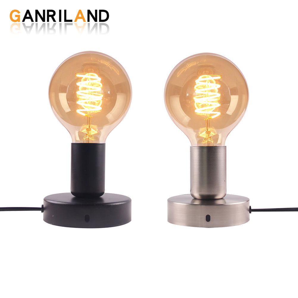 Industrial Vintage Desk Lamp Base 1.8M E27 E26 Socket Lamp Holder Edison Table Lamps Nordic Metal Table Base Ceiling Lamp