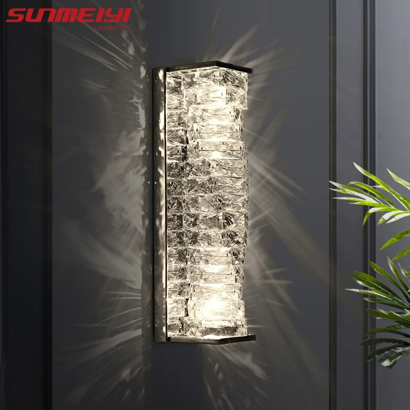 Luxury Wall Lamps Crystal Bedside Lamp Modern Led Wall Light for Bedroom Living Room TV Background Wall Hanging Lamp Home Decor