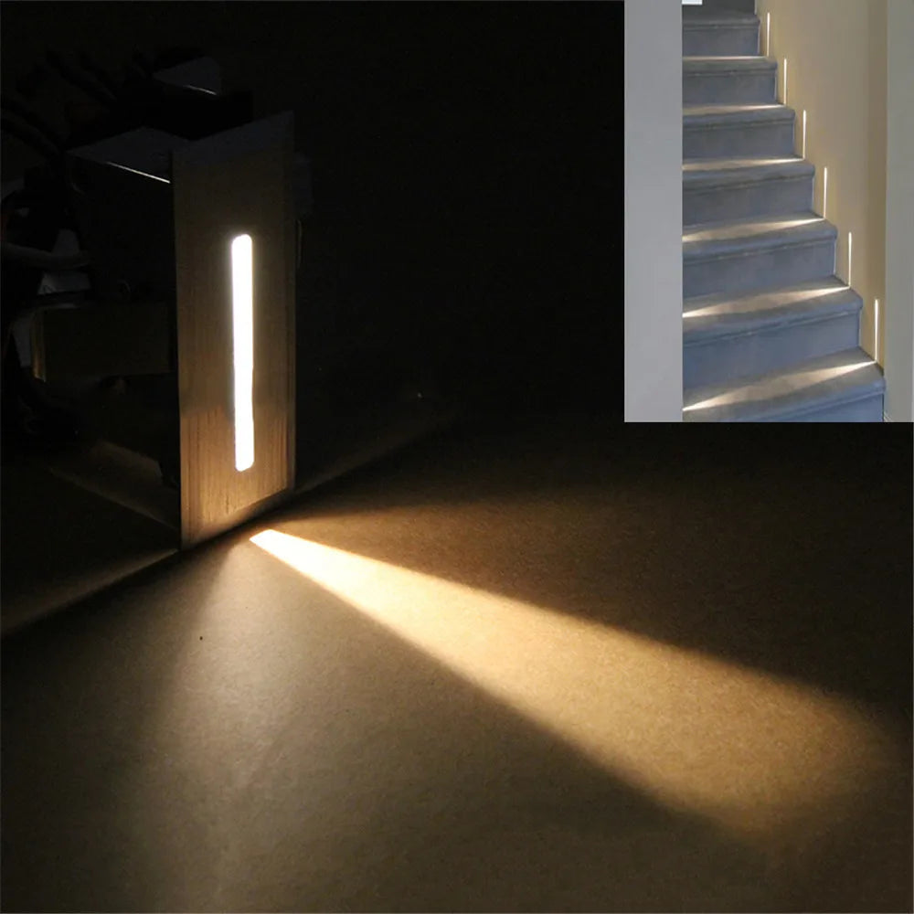 1W LED Stairs Wall Lamp AC85-265V Step Lamp Pathway Wall Corner Lamps Lighting Stairs Decoration Lights Dropshipping